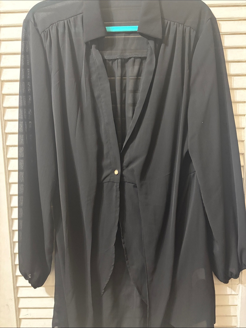 Source Unknown Black Sheer Longline Blouse